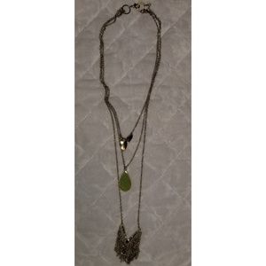 Rue21 | Gold & Emerald Rock Crystal Boho Necklace